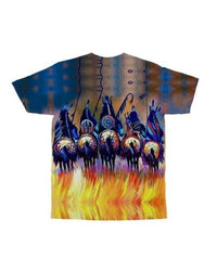 Native American 5 Warriors Riding Horses All over T Shirt LT10 - Wonder Print Shop