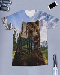 Native American Bear Forest All over T Shirt LT10 - Wonder Print Shop