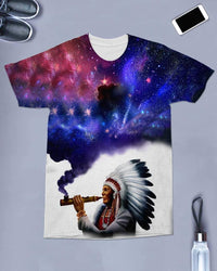 Native American Chief Galaxy All over T Shirt LT10 - Wonder Print Shop