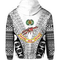 Fiji Rewa Rugby Union Zip Hoodie Tapa Style White LT8 - Wonder Print Shop