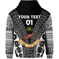Custom Fiji Rewa Hoodie Rugby Union Tapa Style Black, Custom Text And Number LT8 - Wonder Print Shop