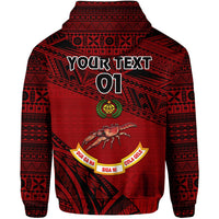 Custom Fiji Rewa Rugby Union Zip Hoodie Special Version Red NO.1, Custom Text And Number LT8 - Wonder Print Shop