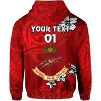 Custom Fiji Rewa Rugby Union Zip Hoodie Unique Vibes Full Red, Custom Text And Number LT8 - Wonder Print Shop
