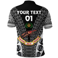 Custom Fiji Rewa Rugby Union Polo Shirt Tapa Style Black, Custom Text And Number LT8 - Wonder Print Shop