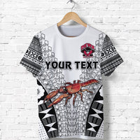 Custom Fiji Rewa Rugby Union T Shirt Tapa Style White LT8 - Wonder Print Shop