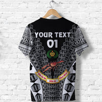 Custom Fiji Rewa Rugby Union T Shirt Tapa Style Black, Custom Text And Number LT8 - Wonder Print Shop
