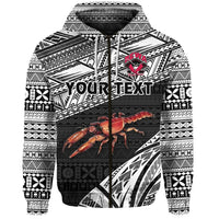 Custom Fiji Rewa Rugby Union Zip Hoodie Special Version Black LT8 - Wonder Print Shop