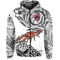 Fiji Rewa Rugby Union Zip Hoodie Unique Vibes White LT8 - Wonder Print Shop