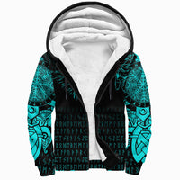 Viking Sherpa Hoodie - Raven and Wolf Special Tattoo RLT12 - Wonder Print Shop