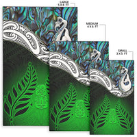 New Zealand Maori Area Rug Manaia Paua Shell Glitter Green LT4 - Wonder Print Shop