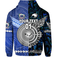 Custom Samoa And New Zealand Hoodie Together Blue LT8 - Wonder Print Shop