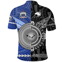 Samoa New Zealand Polo Shirt Together Black LT8 - Wonder Print Shop