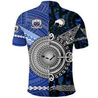 Samoa New Zealand Polo Shirt Together Blue LT8 - Wonder Print Shop