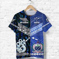 Custom Samoa And New Zealand T Shirt Together Blue LT8 - Wonder Print Shop