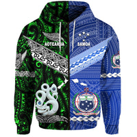 Samoa and New Zealand Hoodie Together Green LT8 - Wonder Print Shop