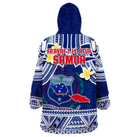 Samoa Samoan Plumeria Flowers Mix Polynesian Pattern Wearable Blanket Hoodie - Wonder Print Shop