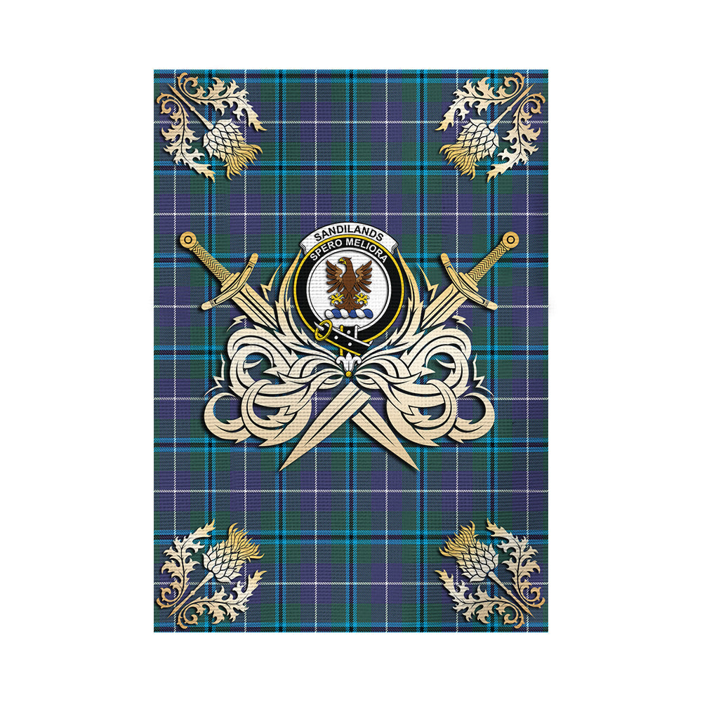 scottish-sandilands-clan-crest-courage-sword-tartan-garden-flag