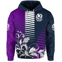 Scotland Rugby Hoodie Scottish Thistle Simple Style Navy Purple LT8 - Wonder Print Shop