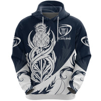 Scottish Rugby Hoodie Thistle Vibes - Navy - Wonder Print Shop