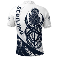 Scotland Rugby Polo Shirt Thistle Vibes White - Wonder Print Shop