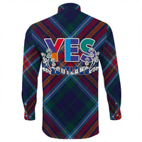 Scotland Tartan Yes Long Sleeve Button Shirt RLT12 - Wonder Print Shop