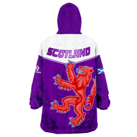 Scottish Rugby Map Of Scotland Thistle Purple Version Wearable Blanket Hoodie - Wonder Print Shop