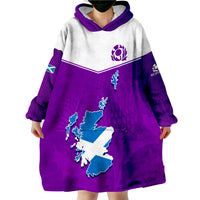 Scottish Rugby Map Of Scotland Thistle Purple Version Wearable Blanket Hoodie - Wonder Print Shop