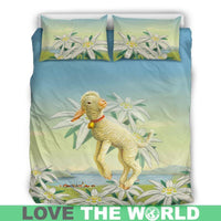 Sheep On Edelweiss Flower Bedding Set - Wonder Print Shop