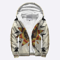White Pattern Native American AOP Sherpa Hoodie LT10 - Wonder Print Shop