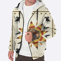 White Pattern Native American AOP Sherpa Hoodie LT10 - Wonder Print Shop