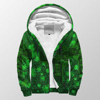 Celtic Cross Sherpa Hoodie With Shamrock Simple Style LT8 - Wonder Print Shop
