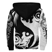 Viking Sherpa Hoodie - Ying Yang Wolf RLT12 - Wonder Print Shop