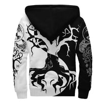 Viking Sherpa Hoodie - Ying Yang Celtic Tree RLT12 - Wonder Print Shop