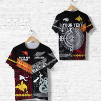 Custom New Zealand and Papua New Guinea T Shirt Together, Custom Text And Number LT8 - Wonder Print Shop