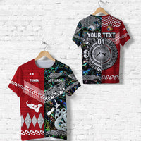 Custom New Zealand and Tonga T Shirt Together Paua Shell, Custom Text And Number LT8 - Wonder Print Shop