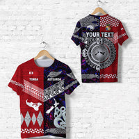 Custom New Zealand and Tonga T Shirt Together Purple, Custom Text And Number LT8 - Wonder Print Shop