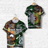 Custom New Zealand and Australia T Shirt Together Green LT8 - Wonder Print Shop