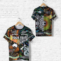 Custom New Zealand and Australia T Shirt Together Paua Shell LT8 - Wonder Print Shop