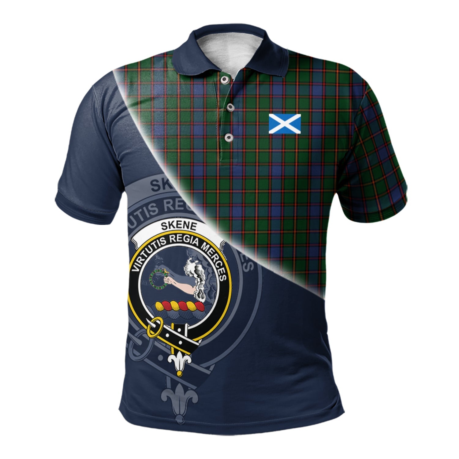 scottish-skene-clan-crest-tartan-scotland-flag-half-style-polo-shirt