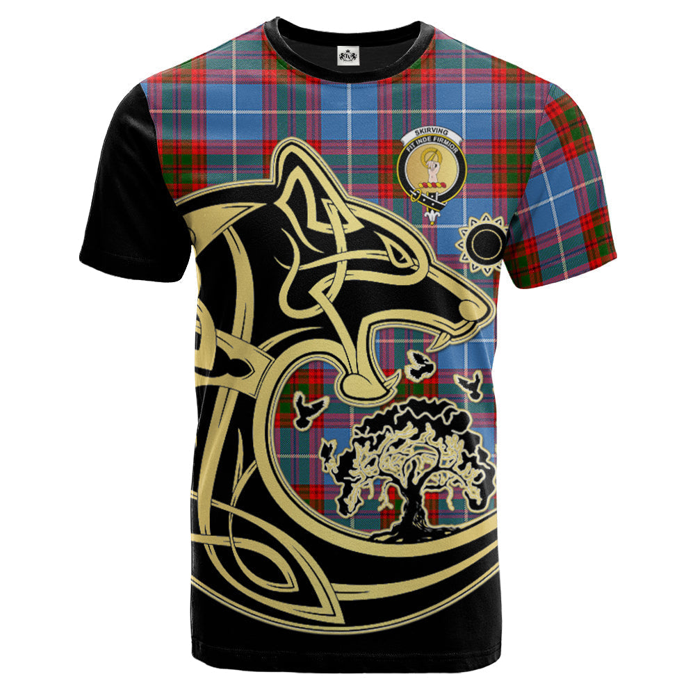 scottish-skirving-clan-crest-celtic-wolf-tartan-t-shirt