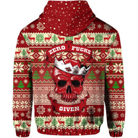 Skull Christmas Zip Hoodie Red LT8 - Wonder Print Shop