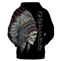 Native American Skull Chief All Over Hoodie LT10 - Wonder Print Shop