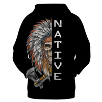 Chief Skull Feather Native American All Over Hoodie LT10 - Wonder Print Shop