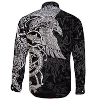 Viking Long Sleeve Button Shirt Special Raven Tattoo RLT12 - Wonder Print Shop