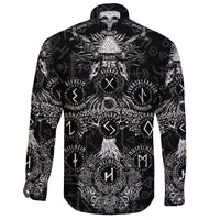 Viking Long Sleeve Button Shirt Odin Tree Runes RLT12 - Wonder Print Shop