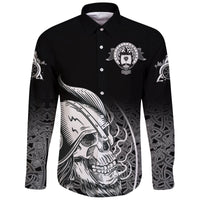 Skull Viking Long Sleeve Shirt Ornate Pattern RLT12 - Wonder Print Shop