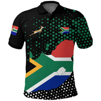 South Africa Polo Shirt Map Flag Springbok - Wonder Print Shop