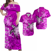 Personalised Hawaii Matching Hawaiian Shirt And Dress Polynesia Pink Sea Turtle Honu and Hibiscus LT13 - Wonder Print Shop