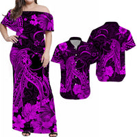 Hawaii Matching Hawaiian Shirt And Dress Polynesia Purple Beautiful Hula Girl LT13 - Wonder Print Shop