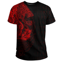 Viking T Shirt Fenrir Och Jormungand Special Tattoo Style RLT12 - Wonder Print Shop